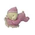 Plush Bear Sleeping On Pillows Pink